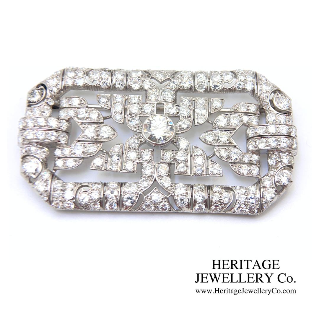 Art Deco Diamond Plaque Brooch
