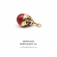 Gold Carnelian Orb Fob Seal Pendant