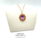 Gold and Amethyst Round Drop Pendant