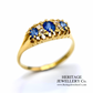 Antique Sapphire & Diamond 5-Stone Ring