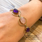 Vintage Gold, Amethyst and Rose Quartz Bracelet