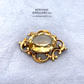 Large Gold & Oval Citrine Brooch
