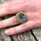 Vintage French Sapphire & Diamond Bombe Ring