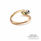 Antique Sapphire & Diamond Cross-Over Ring