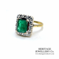 Vintage Emerald and Diamond Cluster Ring