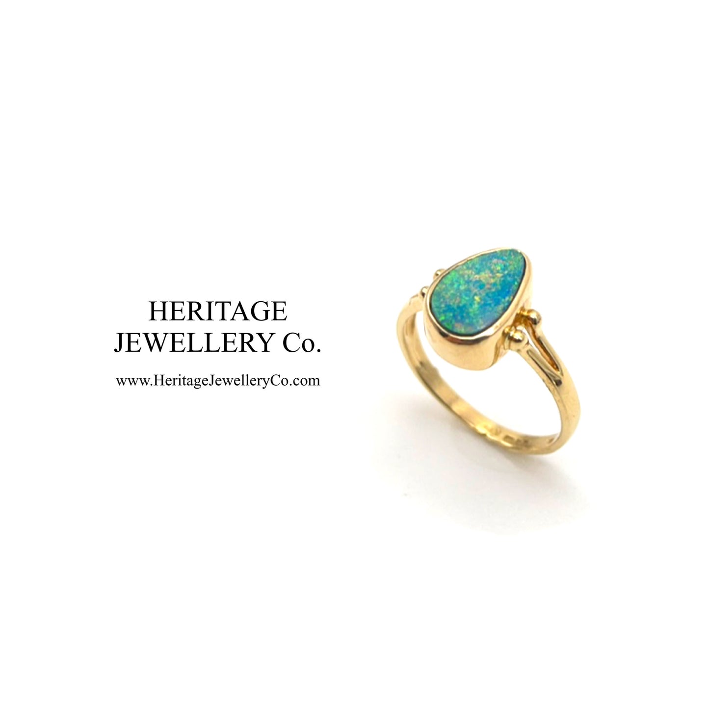 Vintage 14ct Gold Fiery Opal Ring