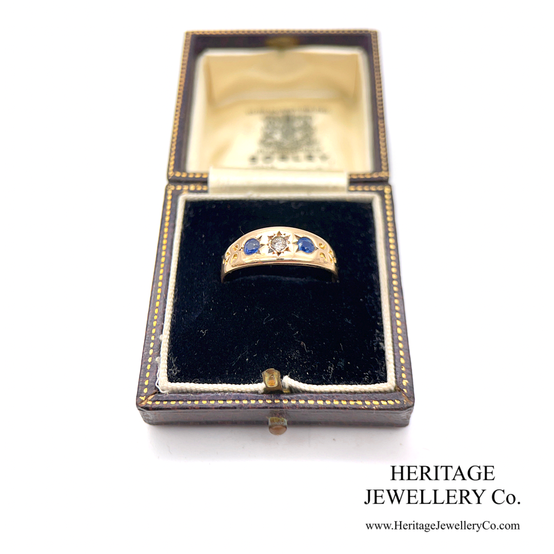 Victorian Sapphire and Diamond Gypsy Ring (15ct; c.1894)