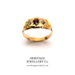 Edwardian Garnet and Diamond Gypsy Ring