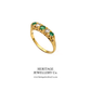 Antique Carved Emerald & Diamond Ring (18ct)