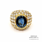 Vintage French Sapphire & Diamond Bombe Ring