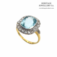 Aquamarine & Rose Diamond Ring
