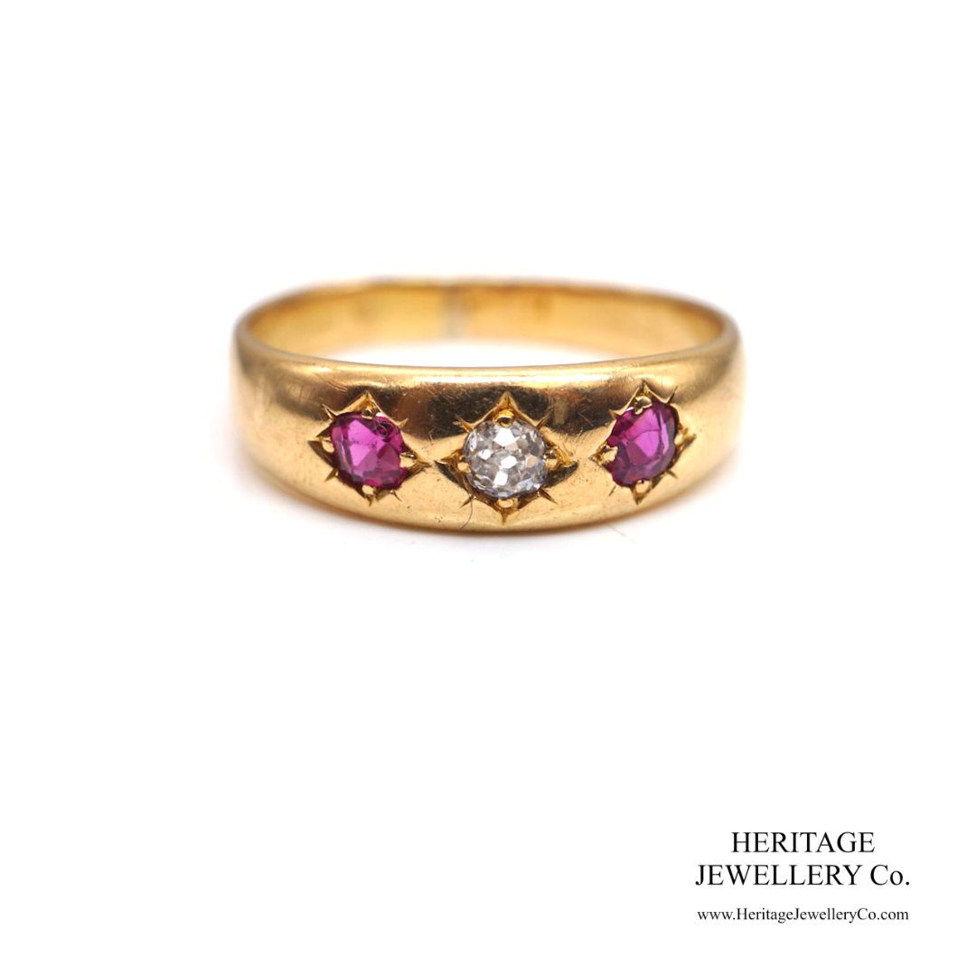 Antique Ruby & Diamond Gypsy Ring (c.1900)