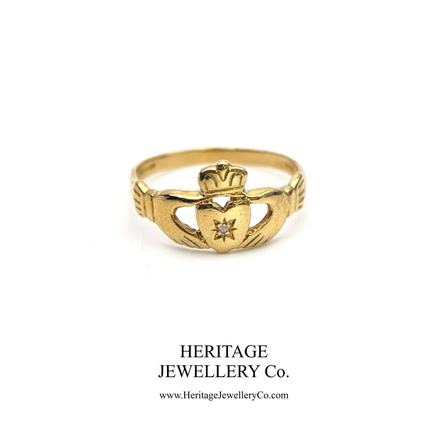Vintage Diamond-set Claddagh Ring