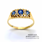 Antique Sapphire & Diamond 5-Stone Ring
