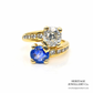 Sapphire & Diamond Crossover Ring