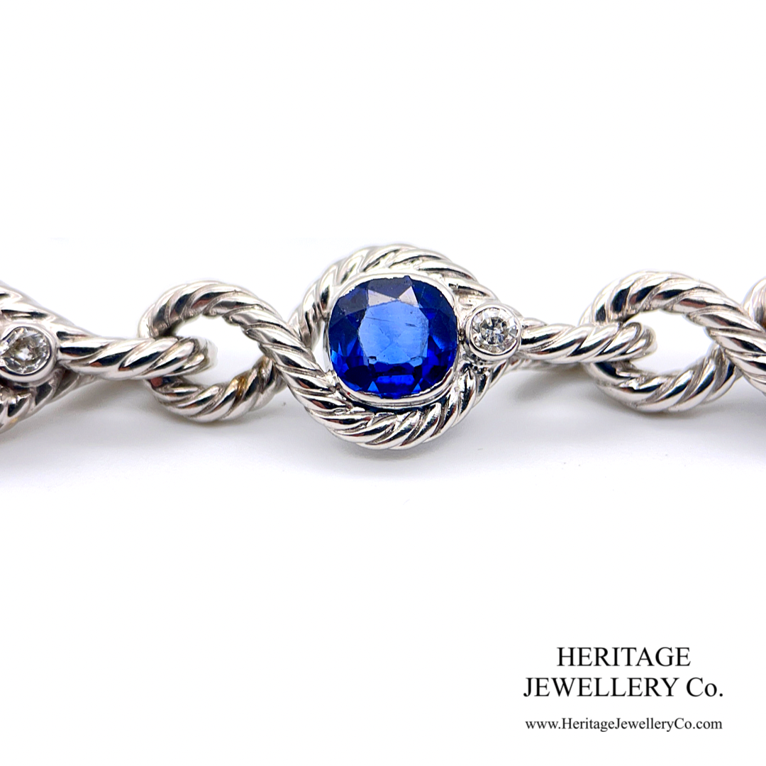 Vintage Sapphire and Diamond Bracelet (18ct white gold)