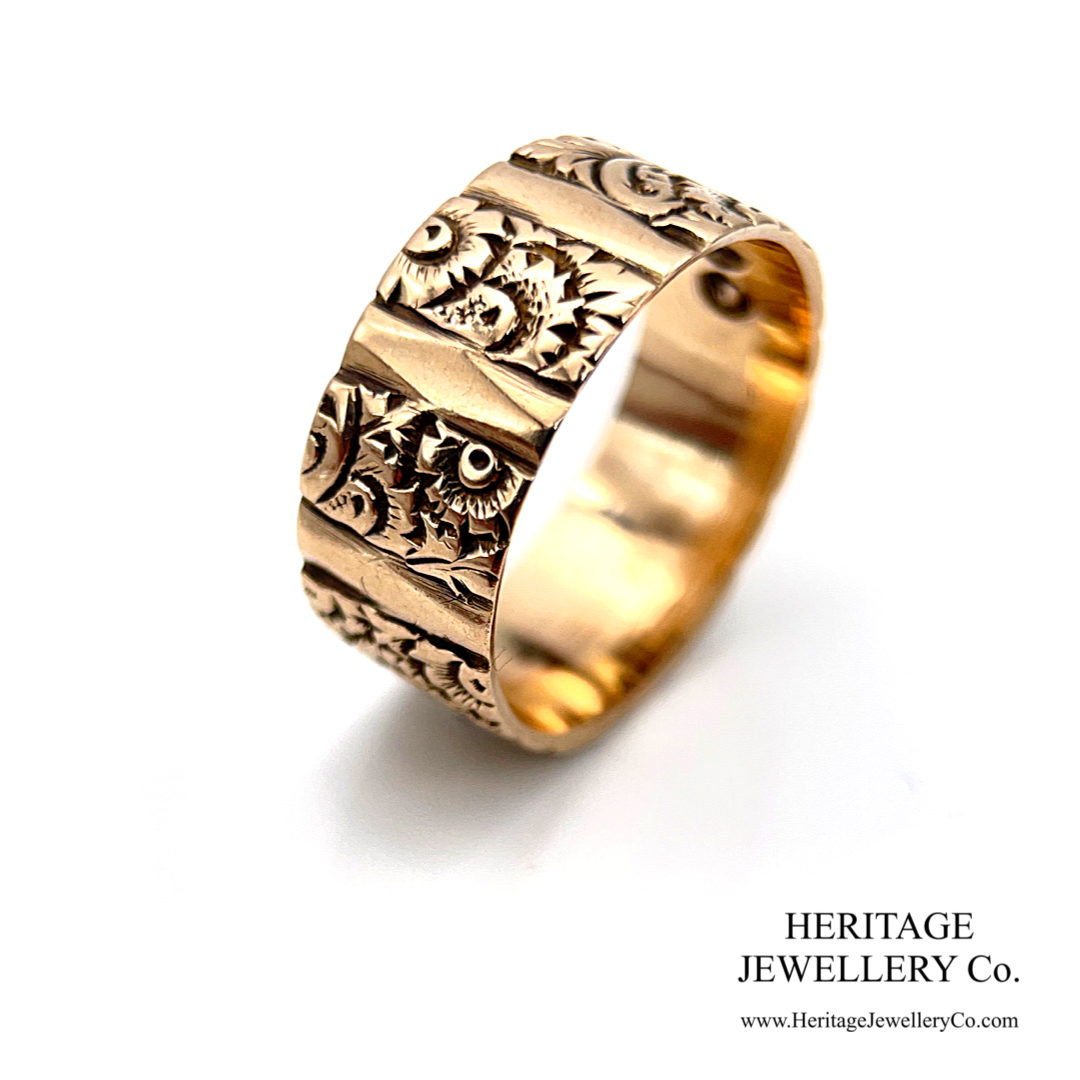 Mid-Victorian Wide Engraved Band
