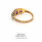 Victorian Garnet, Emerald & Pearl Ring (15ct gold; c.1876)