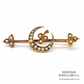 Antique Pearl and Gold Crescent Brooch (15ct; c.1880)