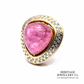 Cabochon Pink Tourmaline and Diamond Ring