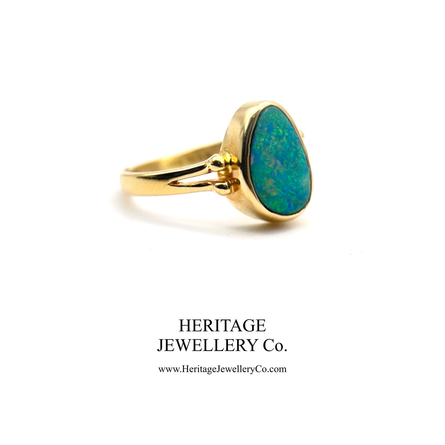 Vintage 14ct Gold Fiery Opal Ring