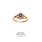 Vintage Ruby and Diamond Daisy Ring