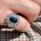 Saphire & Diamond Cluster Ring
