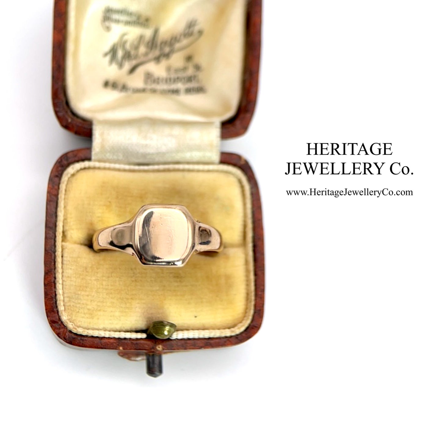 Antique Rose Gold Square Signet Ring (c. 1915)