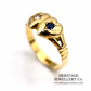 Antique Sapphire & Diamond Heart Ring (18ct gold)