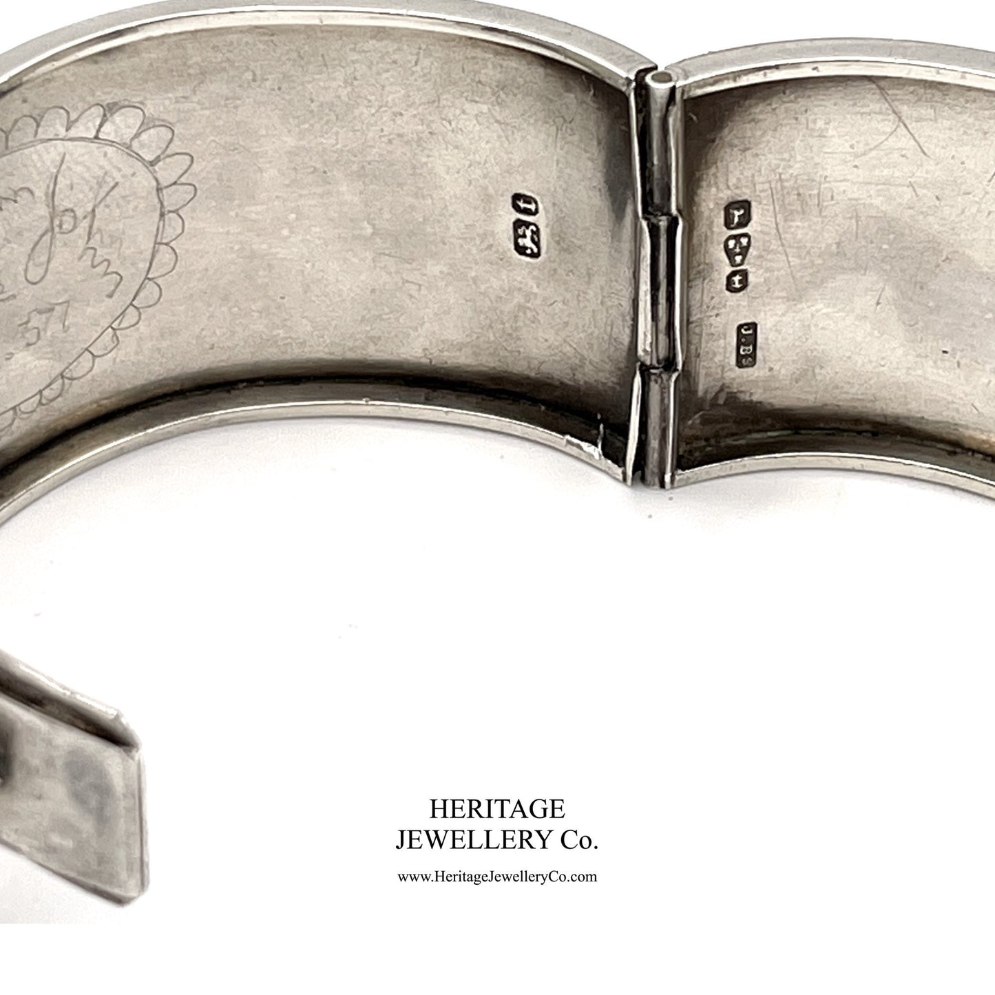 Antique Victorian Silver Bangle Bracelet (c. 1883)
