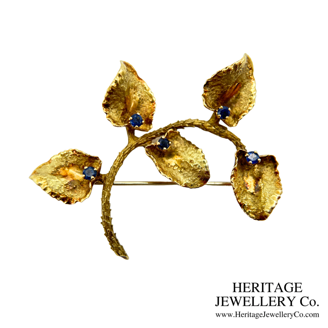 Boucheron Sapphire-Set Leaf Brooch