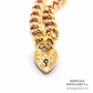 Antique Gold Double Curb Bracelet with Heart Padlock (13.8g 9ct gold)