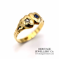 Antique Sapphire & Diamond Heart Ring (18ct gold)