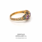 Victorian Garnet, Emerald & Pearl Ring (15ct gold; c.1876)