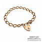 Antique Rose Gold Curb Bracelet with Heart Padlock