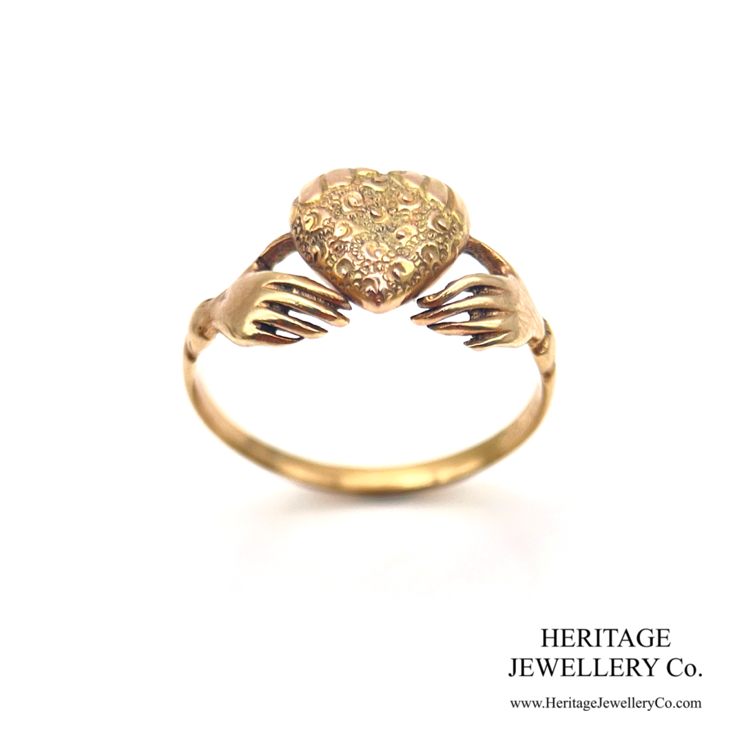 RESERVED - Victorian Gold Claddagh Ring