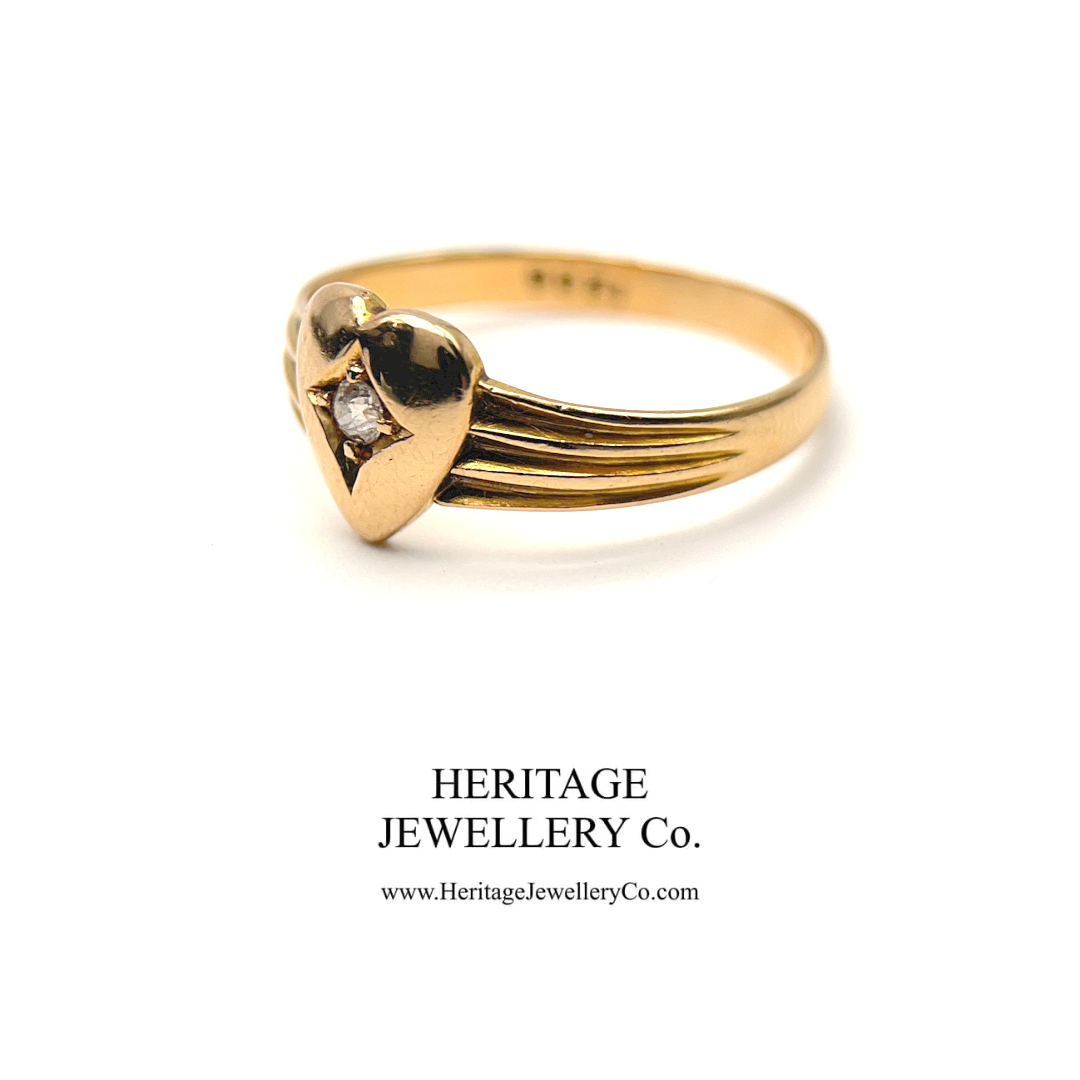 Victorian Diamond Gypsy Heart Ring (c.1897)