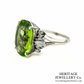 RESERVED - Peridot and Diamond Dress Ring (Platinum)
