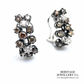 Coloured Diamond with Black & White Gold Earrings