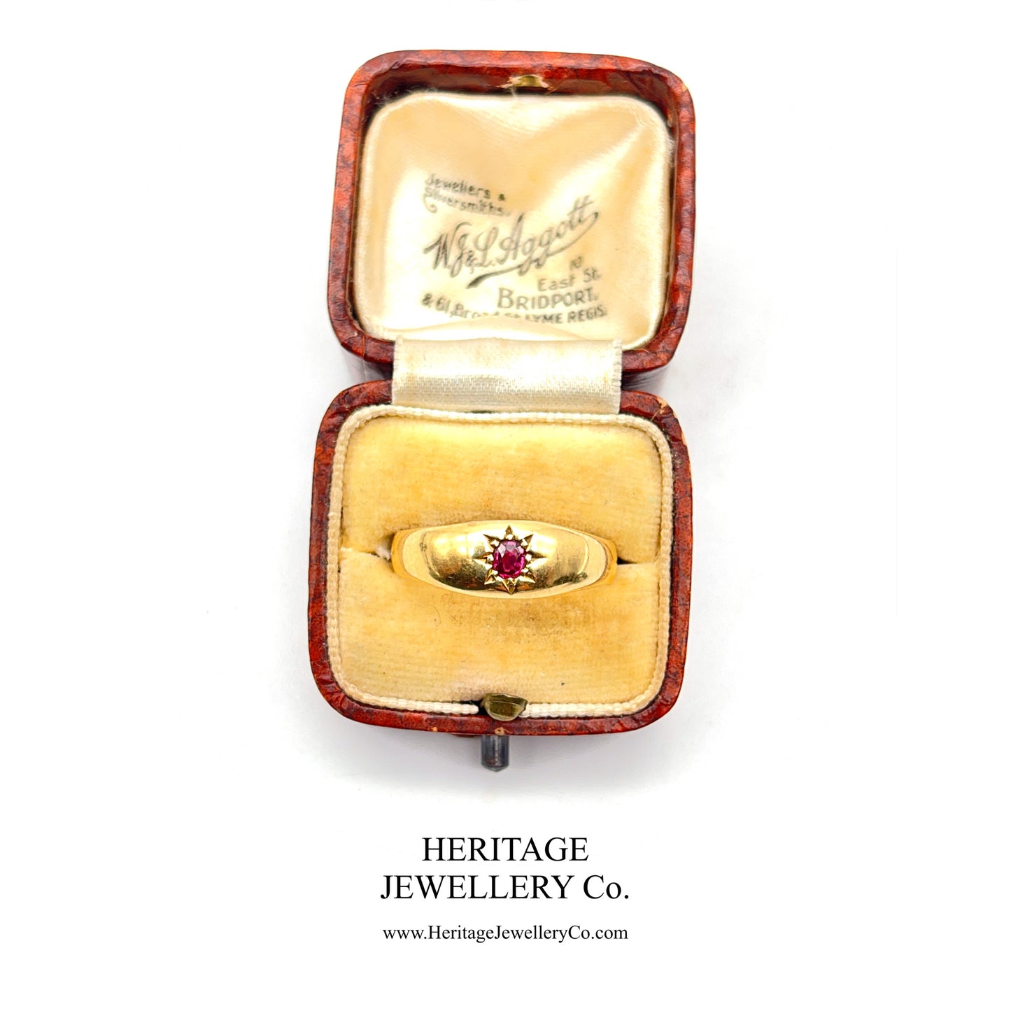 Antique Victorian Ruby Gypsy Ring (c.1890)