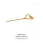 Tiffany Open Heart Gold Pin Brooch (by Elsa Peretti)