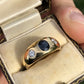 Vintage Sapphire and Diamond Gypsy Ring (14ct Gold)