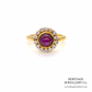 Fine Star Ruby & Diamond Cluster Ring