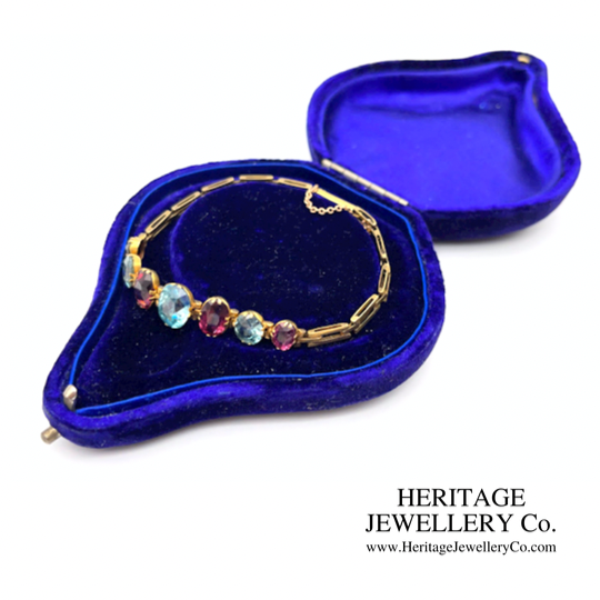 Antique Garnet and Aquamarine Bracelet (15ct)