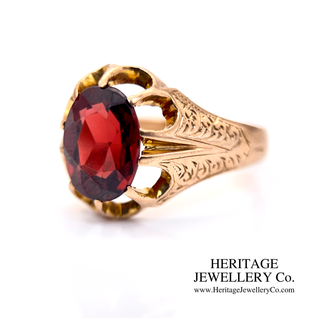 RESERVED - Antique Garnet Ring