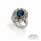 Saphire & Diamond Cluster Ring