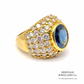 Vintage French Sapphire & Diamond Bombe Ring