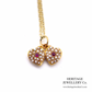 Edwardian Ruby and Pearl Double Heart Pendant