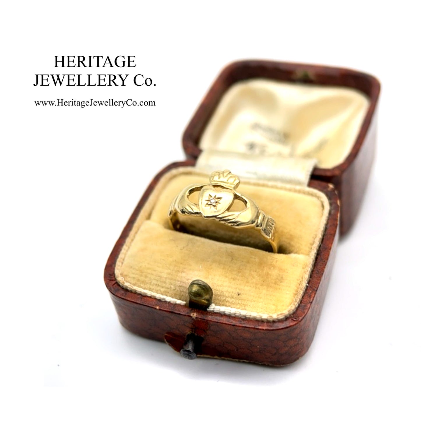 Vintage Diamond-set Claddagh Ring