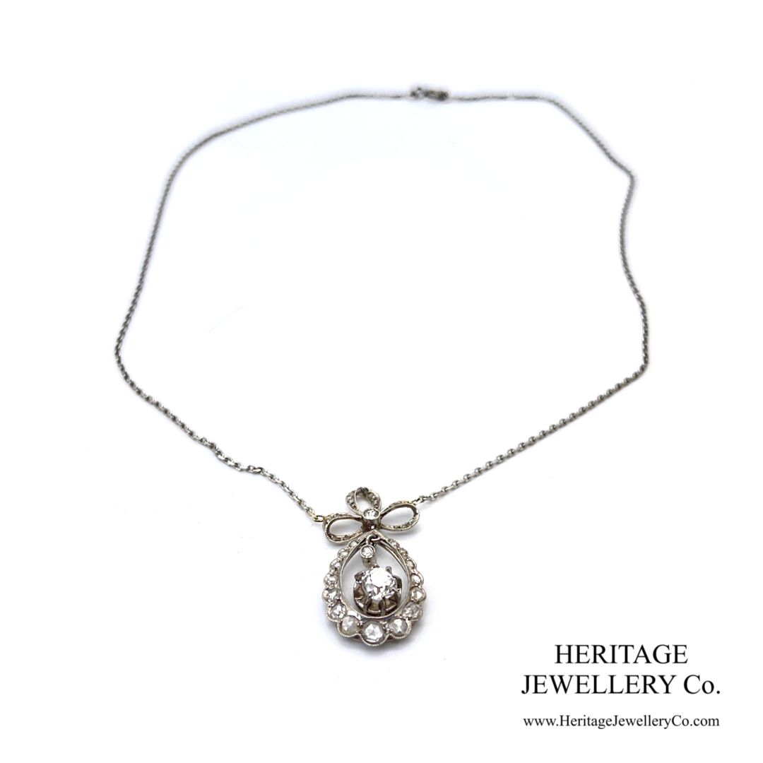 Art Deco Diamond Bow Pendant